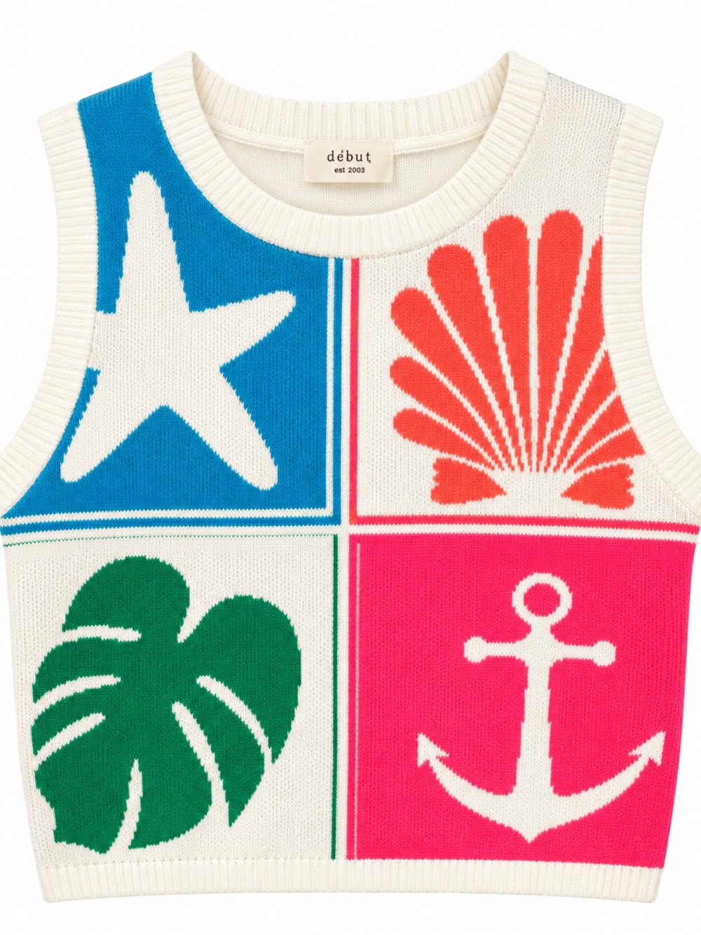 Kids Nautical Colorblock Knit Tank Top - Blue, Pink, Green, Coral